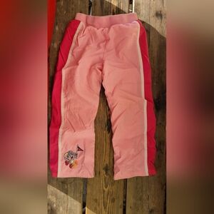 NICKOLEODEON SZ 5 VGUC BABY PINK w/ DORA & BOOTS aplique lined swishy pants 2005